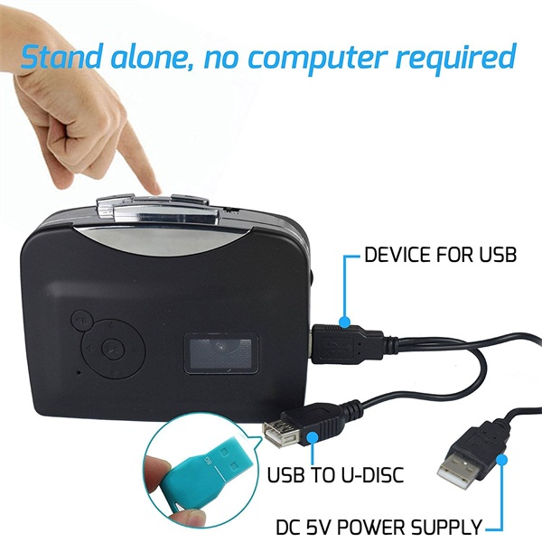 BR633, Portable Digital USB Cassette Audio Music Player and TapeToMP3