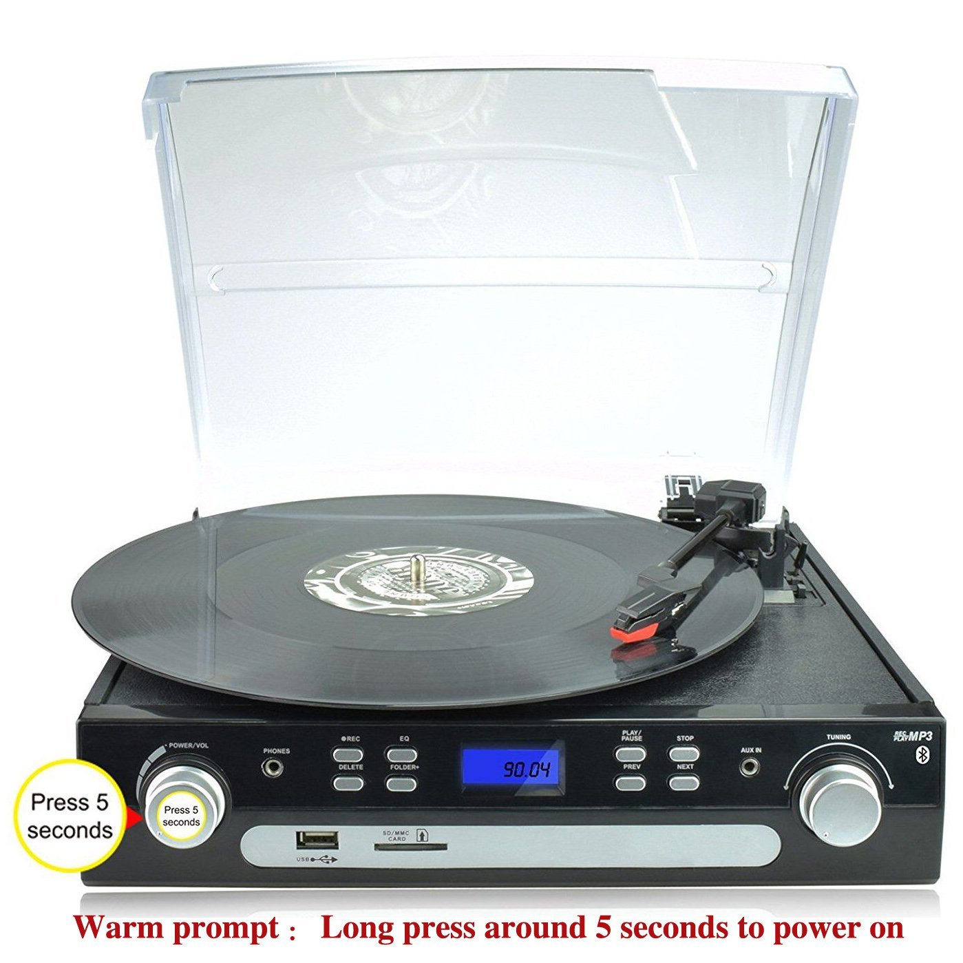 M36, Victrola Portable Record Player Bluetooth for Vinyl,Cassette,Radio