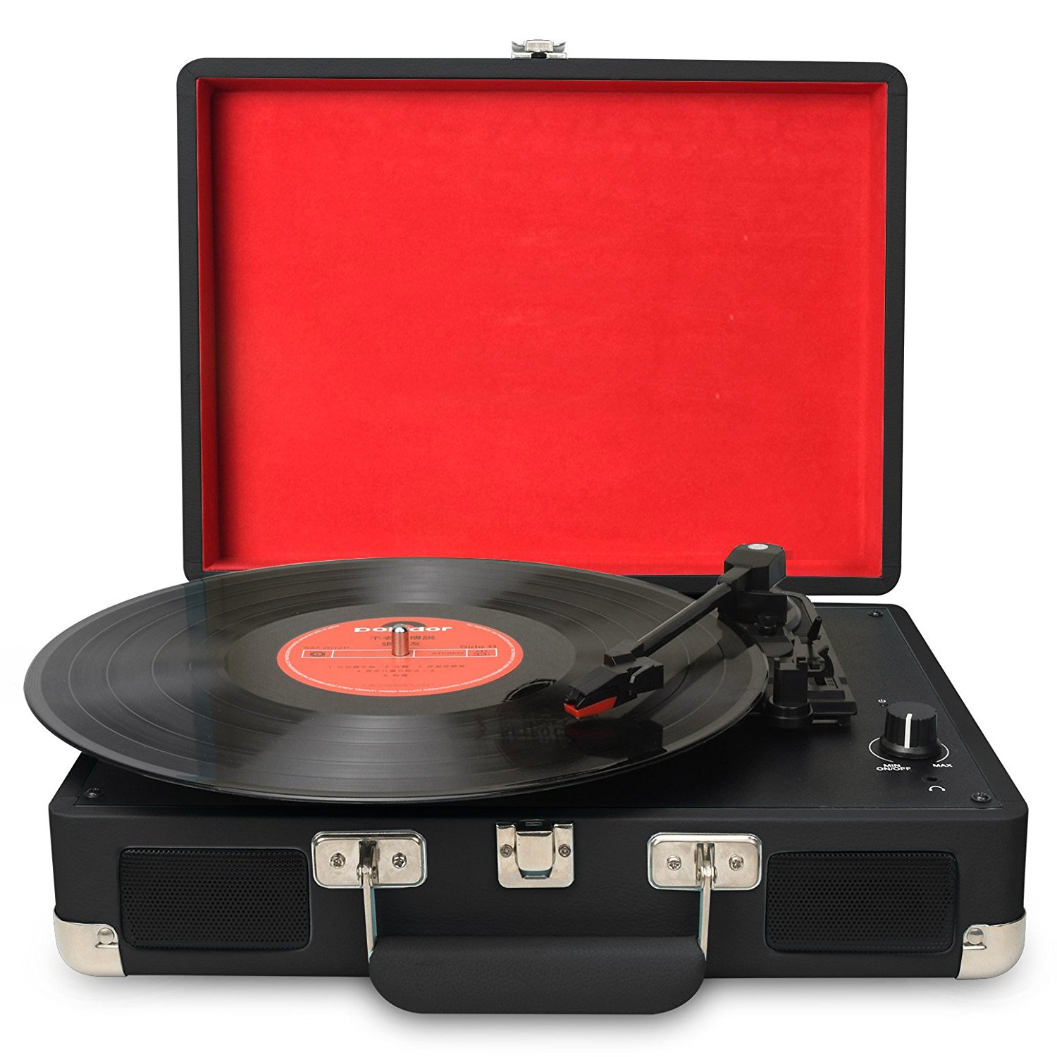 retro record player with speakers