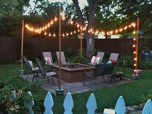 DIGITNOW LED Outdoor String Lights 30Ft with 9 Hanging Sockets Cafe Vintage Bistro Weatherproof Strand for Porch Patio Garden 2W