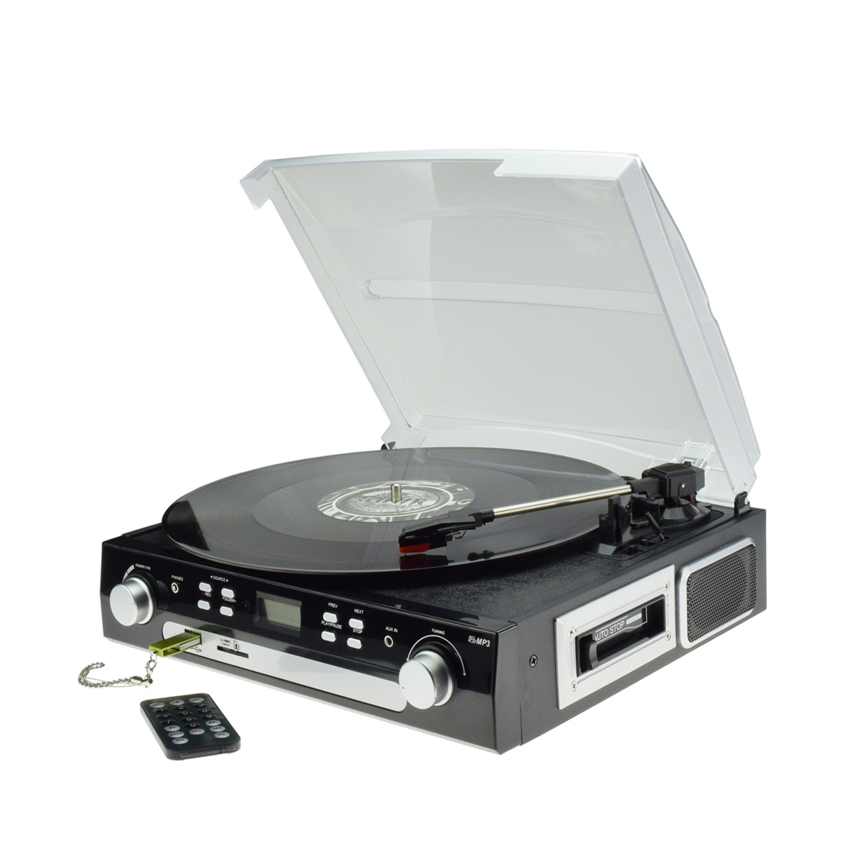 DIGITNOW! Tunrtable & Cassette & Radio Player With USB/SD Encoding