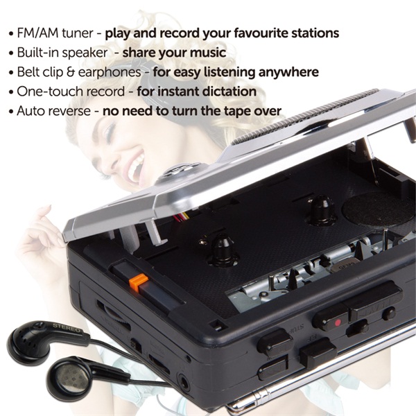 Radio-cassette USB look Rétro OLDSOUND Inovalley RK10N - Radio FM/AM/SW,  Lecteur enregistreur K7 audio, 1 x 8W, LED OVNI