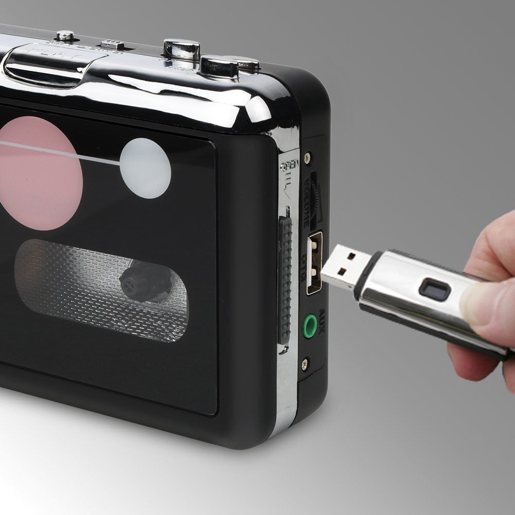 Cassette to MP3 Converter, USB Cassette Player Recorder to MP3 Convertor,  Portable Audio Tape Player USB Cassette Capture for Mac PC Laptop