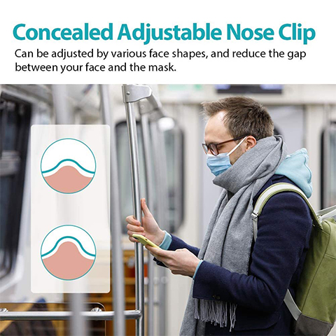 50 PCS Disposable Mask,  Mask 3 Layer,  Unisex-Mask, 17.5x9.5cm ,Ultra Soft Lightweight (Blue, 50PCS)