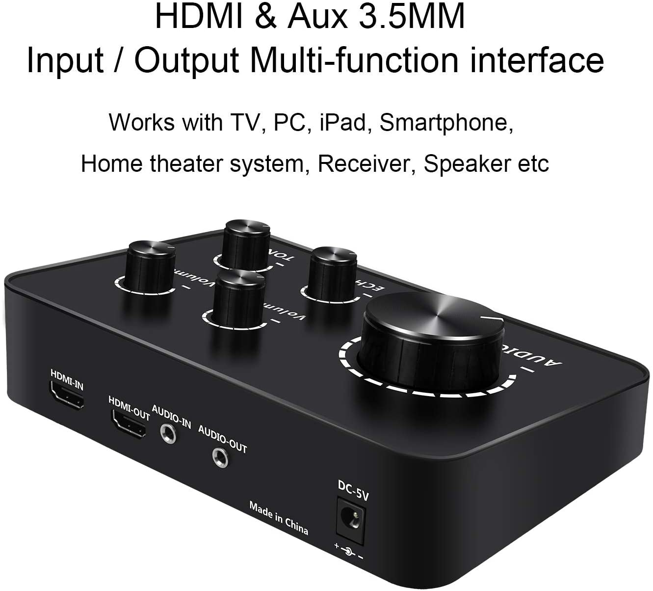 Portable Karaoke Microphone Mixer System Set, with Dual UHF Wireless Mic, HDMI & AUX In/Out for Karaoke, Home Theater, Amplifier, Speaker