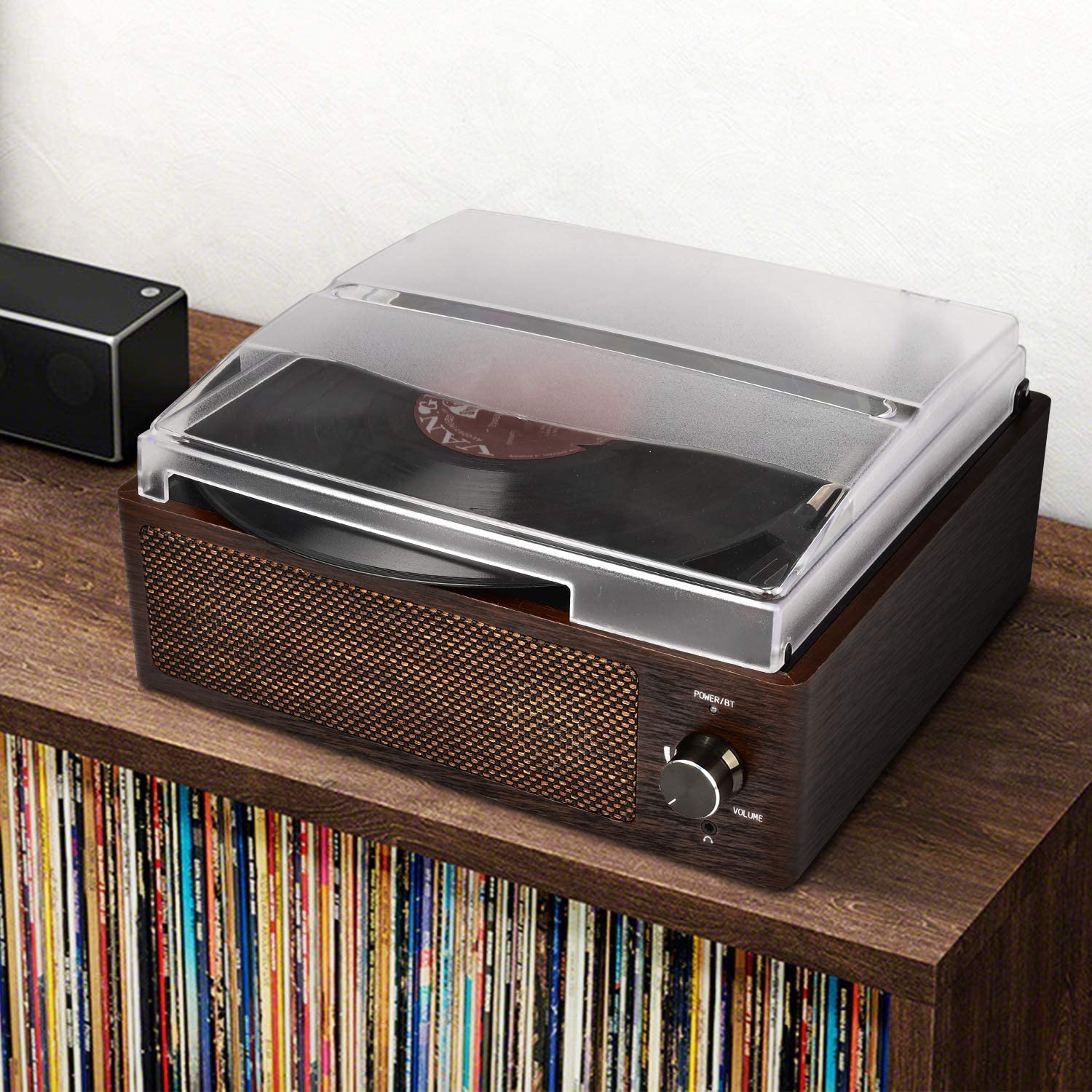 DIGITNOW Bluetooth Record Player Belt-Driven 3-Speed Turntable, Vintage Vinyl  Record Players Built-in Stereo Speakers, with Headphone Jack/ Aux Input/  RCA Line Out, Brown Wooden-Basic Function-DIGITNOW!