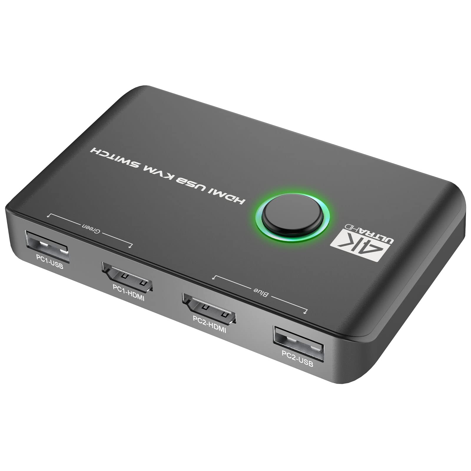 HDMI KVM Switch 2 Port 4K@60Hz for 2 Computers Share 1 Monitor USB 3.0 KVM  Switches PC Support 4 USB 3.0 Devices Such as Keyboard Mouse Printer with