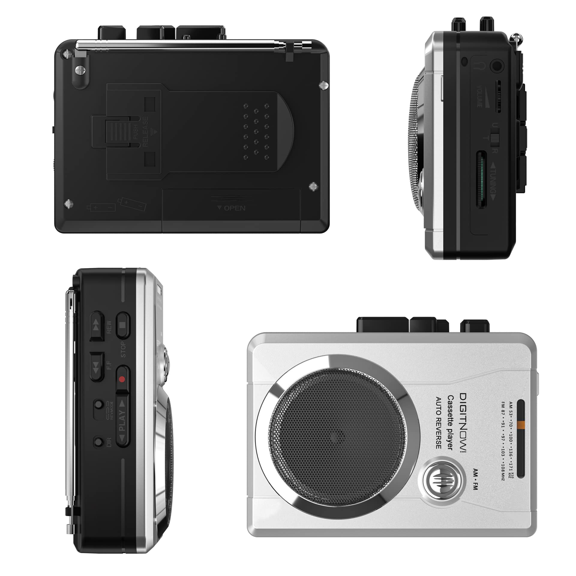 Portable Walkman Cassette Player Bluetooth Retro Style FM Audio Music  Player Speaker Tape Recorder for News
