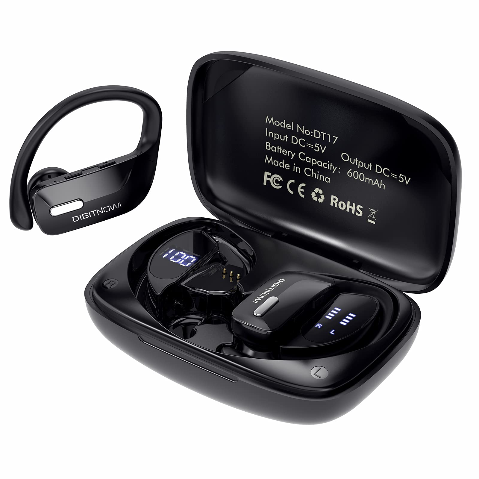 Wireless Earbuds Bluetooth LKLLL 5.0 Headphones 48 Hours Playback Sports Earphones with LED Display Built-in Mic Deep Bass Stereo In-Ear Waterproof Earphones for Exercise Game Running