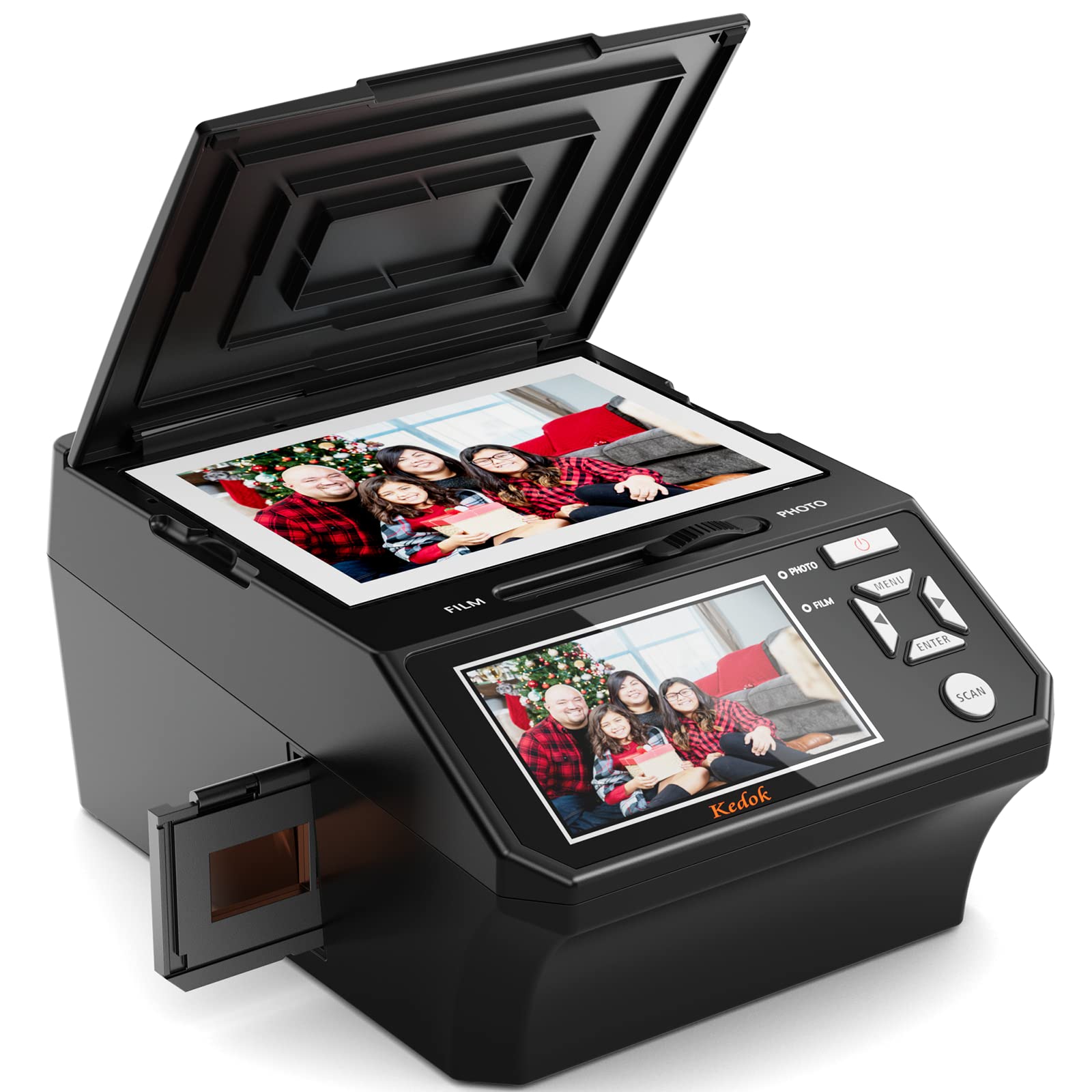 Photo,NameCard,Slide & Negative Scanner with Large 5" LCD Screen,Film and Slide Digitizer-Convert 35mm,110 Film/Photo(3R,4R,5R)/NameCard to 22MP Digital JPEG-8GB SD Card Included