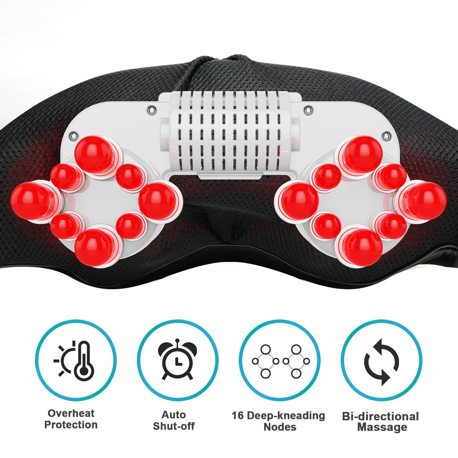 cotsoco Cordless Shiatsu Neck and Shoulder Massager with Heat,Portable Massagers for Neck and Back,3D Deep Tissue Kneading Back Massager for Muscle Pain Relief,Perfect Gifts for Men and Woman(M861B)