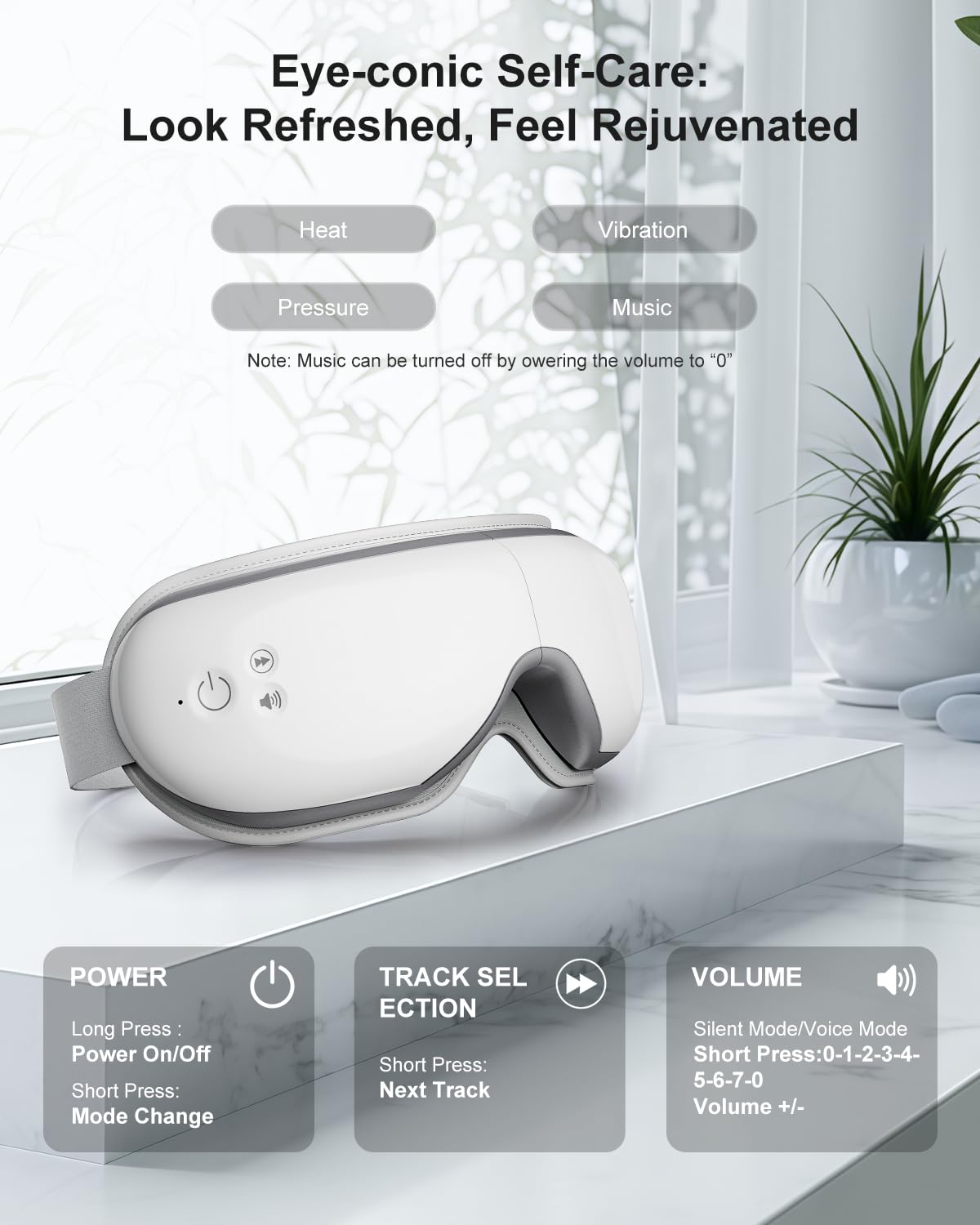 cotsoco Eye Massager with Heat, Birthday Gifts for Women, Heated Eye Mask with Bluetooth Music, Relax & Reduce Strain Dark Circles and Improve Sleep, Gift for Mom Dad Women Men