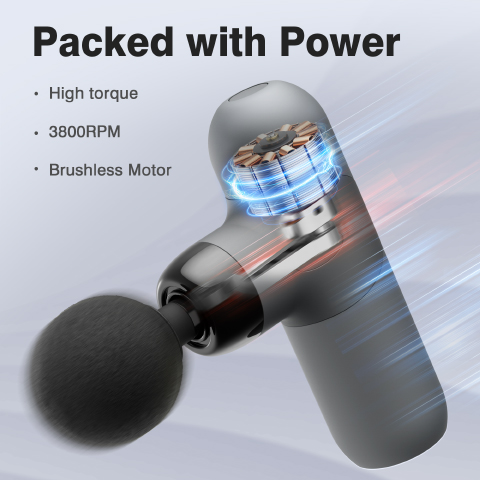 Morelax Mini Massage Gun, Percussion Muscle Massager for Back Pain Relief, Compact Sports Travel Massage Gun with 6 Massage Heads 4 Speeds, Gift for Her, Home, Athletes