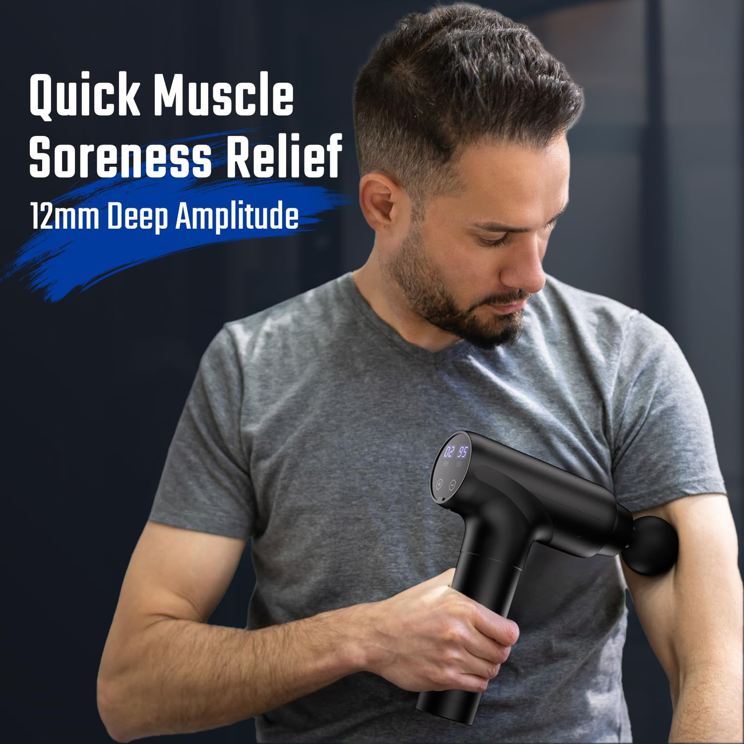 cotsoco Massage Gun with Heat Head, Muscle Massage Gun Deep Tissue Back Massager for Pain Relief, 20 Speeds Handheld Electric Massager Tool with Silent Brushless Motor, Gym Office Home Travel Use