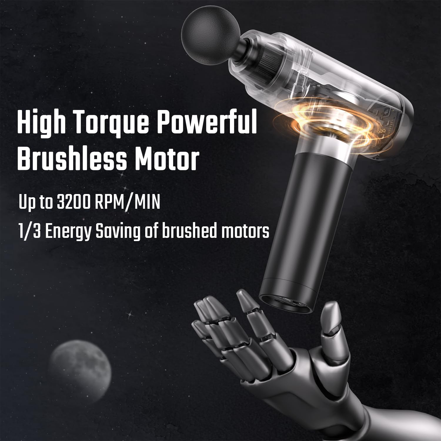 cotsoco Massage Gun with Heat Head, Muscle Massage Gun Deep Tissue Back Massager for Pain Relief, 20 Speeds Handheld Electric Massager Tool with Silent Brushless Motor, Gym Office Home Travel Use