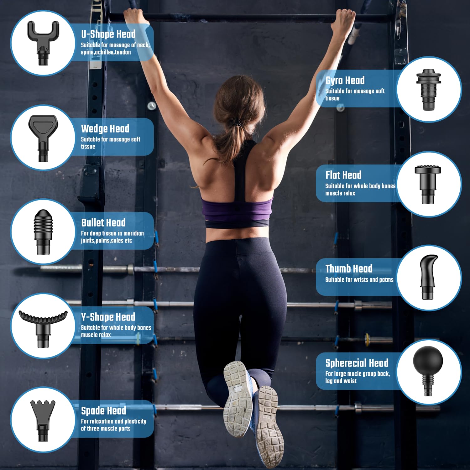 cotsoco Massage Gun with Heat Head, Muscle Massage Gun Deep Tissue Back Massager for Pain Relief, 20 Speeds Handheld Electric Massager Tool with Silent Brushless Motor, Gym Office Home Travel Use